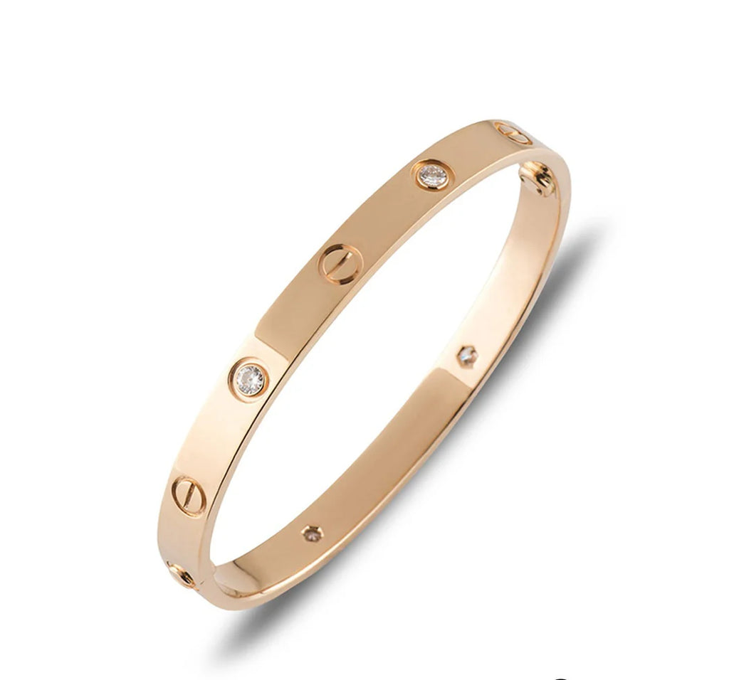 Love Bangle cz rose Gold Color Plated