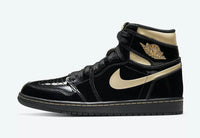 Jordan 1 Retro High  " Black Metallic Gold"