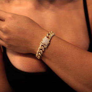 12mm Cuban Link Bracelets - Gold Color - RKSCART