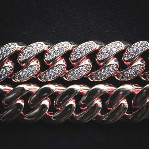 12mm Cuban Link Bracelets - Rose Gold Color - RKSCART