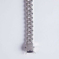 12mm Cuban Link Bracelets - White Gold Color - RKSCART