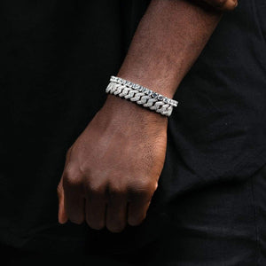 12mm Cz Diamd Prong Bracelets white Gold Color - RKSCART