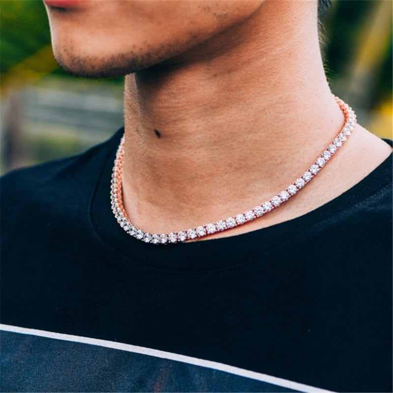 3mm Tennis Chain Alloy Rose Gold Color Plated - RKSCART