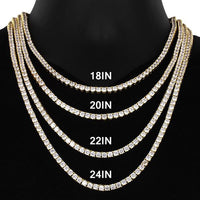 3mm Tennis Chain Alloy White Gold Color Plated - RKSCART