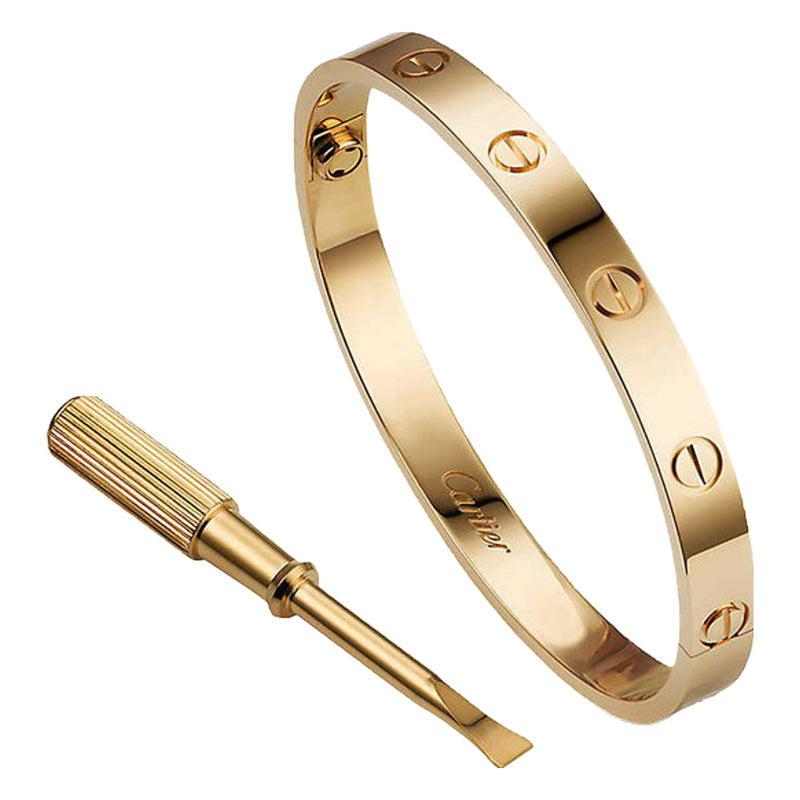Love Bangle Yellow Gold Color Plated