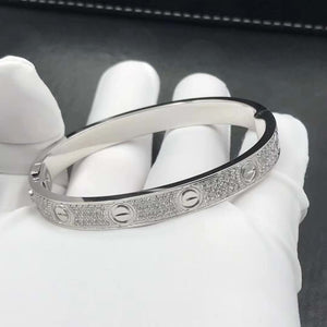 Love Bangle cz White Gold Color Plated