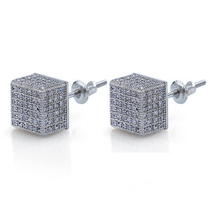 Iced Cubic Earrings White Gold Color