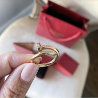 Nail Ring Yellow Gold Color Plated
