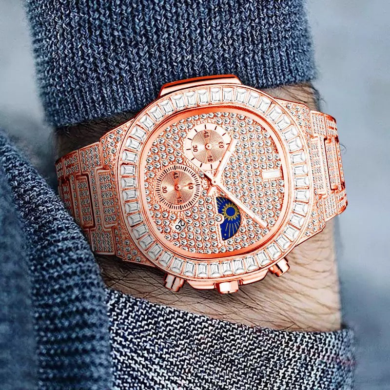 Moonphash Chronograph Watch Rose Gold Color