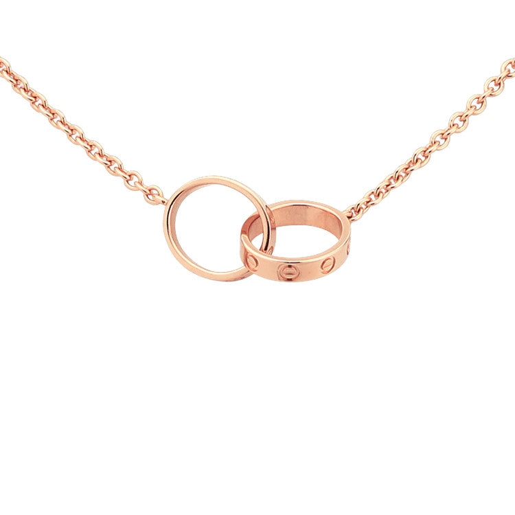 Love Necklace Rose Gold Plated