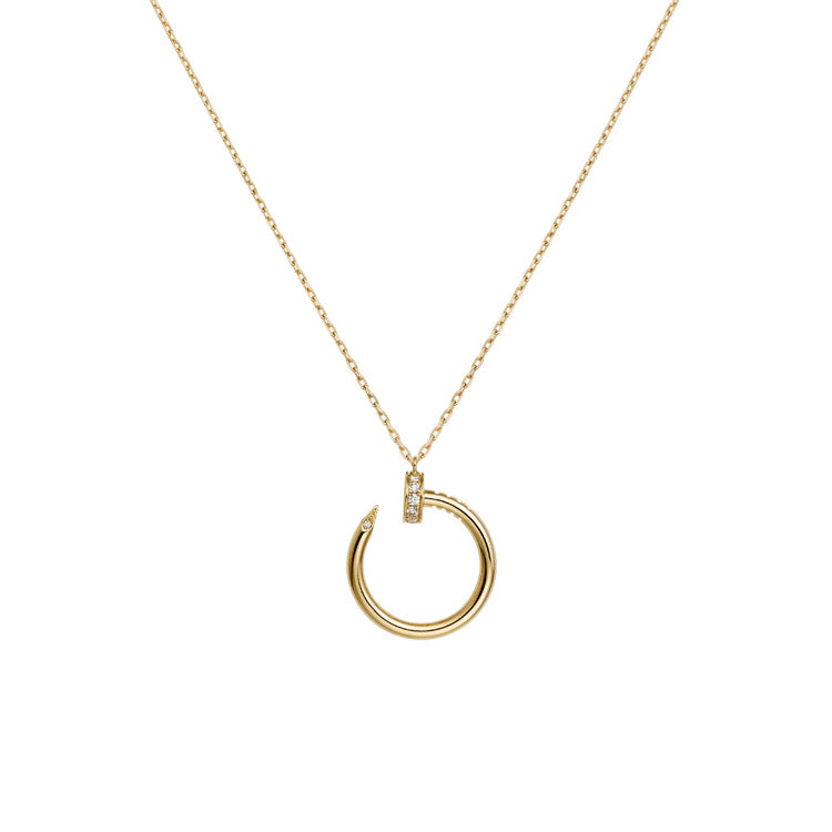 Nail Necklace Yellow Gold Color Plated