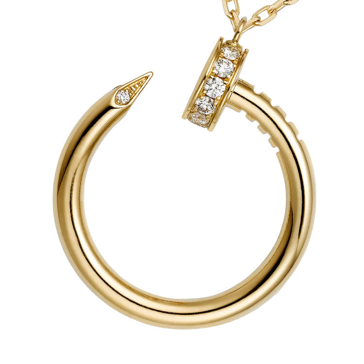 Nail Necklace Yellow Gold Plated