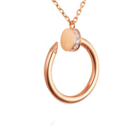 Nail Necklace Rose Gold Color Plated