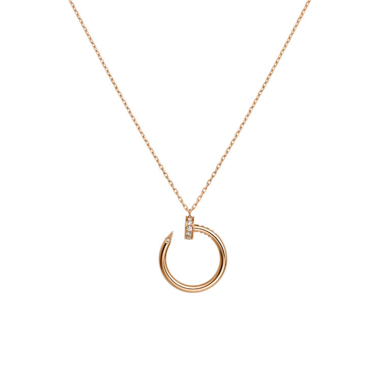 Nail Necklace Rose Gold Plated