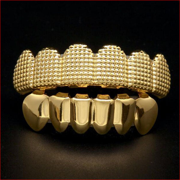 Hiphop Yellow Gold Color Plated Teeth Grillz