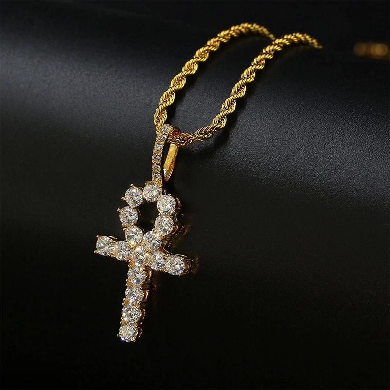 Ankh Key Pendant Yellow Gold Color Plated - RKSCART
