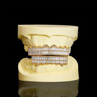 Baguette Teeth Grillz Yellow Gold Color - RKSCART