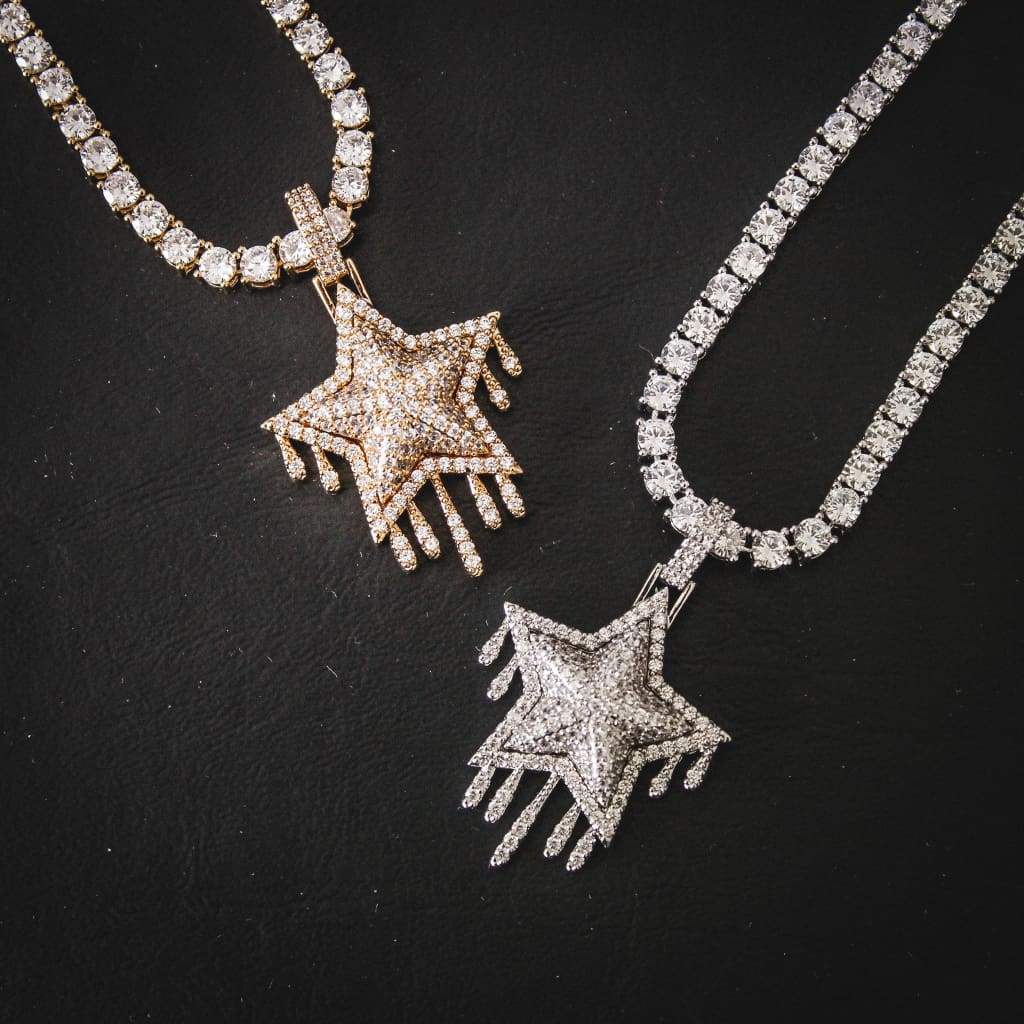 Dripping Star Pendant IN Yellow Gold