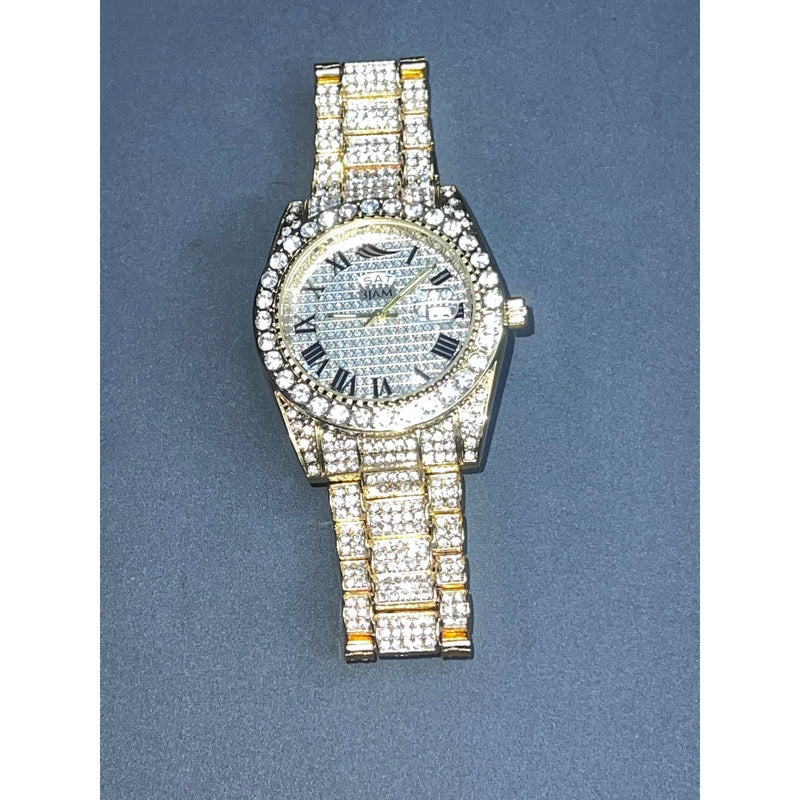 Nautical Watch cz Yellow Gold Color