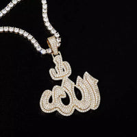 Allah Cz Diamond Pendant 18k Gold