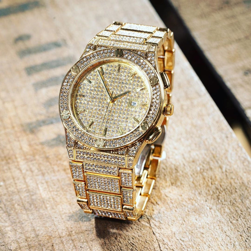 Royal 18k Yellow Gold Cz Watch