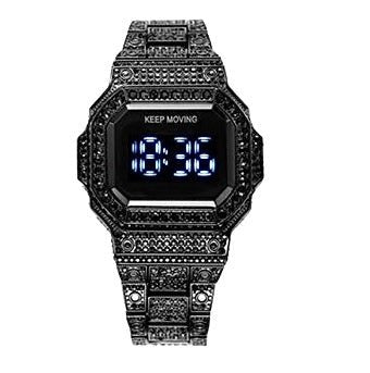 Keep Moving Digital Touch Watch In Black 316L Stainless