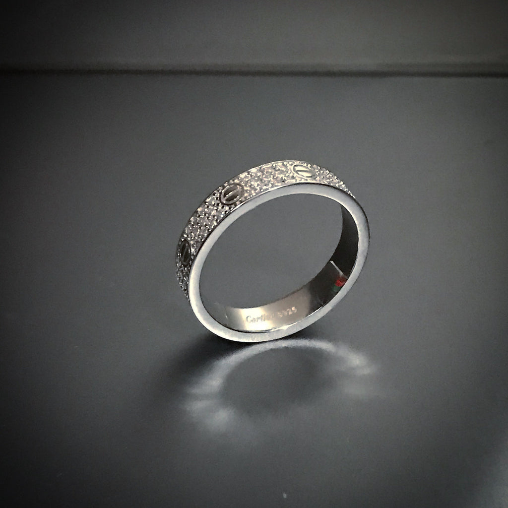 Solid S925 Silver with Love cz Rings