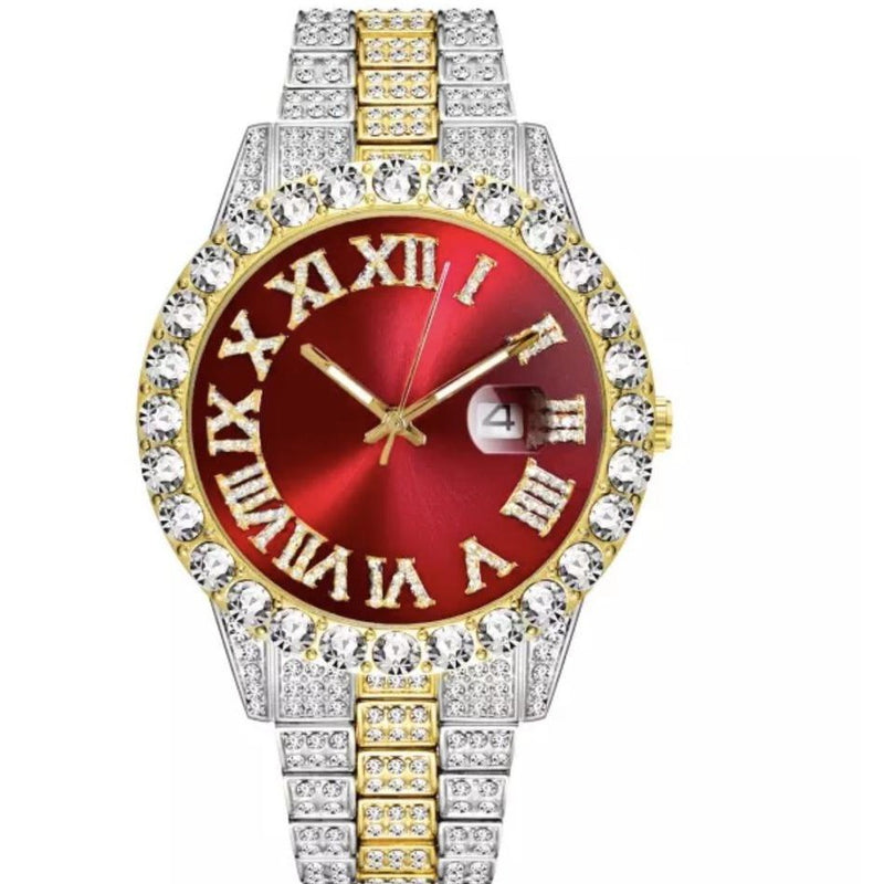 Datejust 2-Tone Red Dial Watch