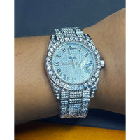 Nautical Watch cz White Gold Color