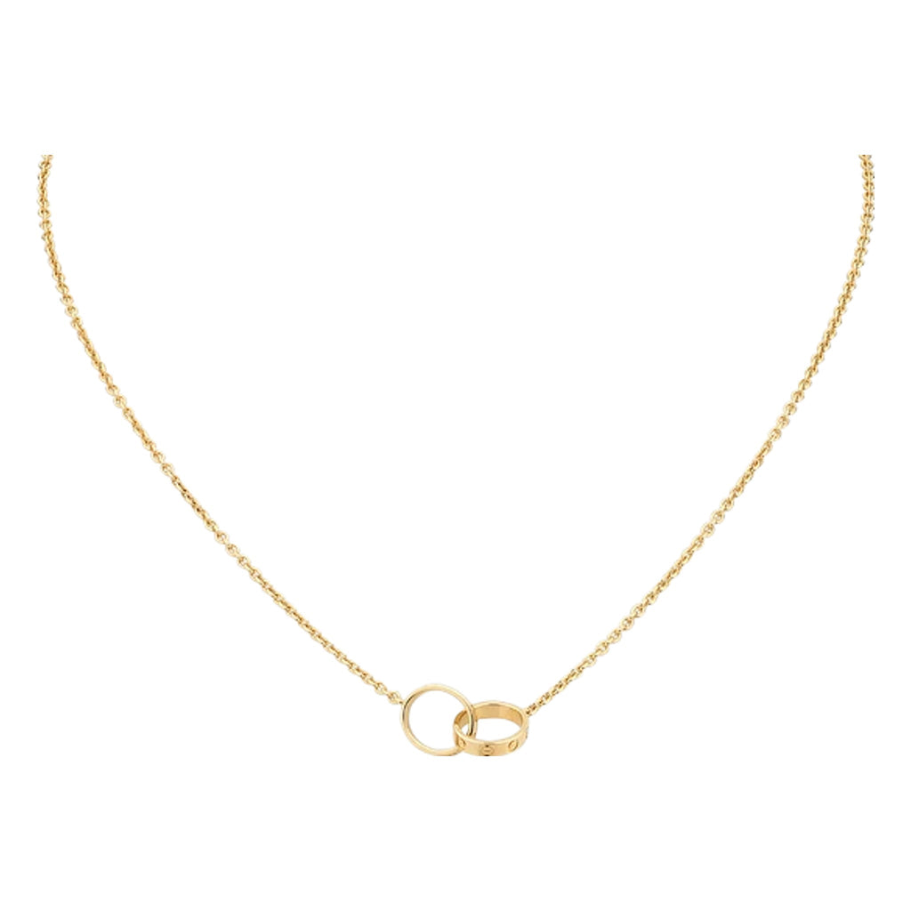 Love Necklace Yellow Gold Color Plated