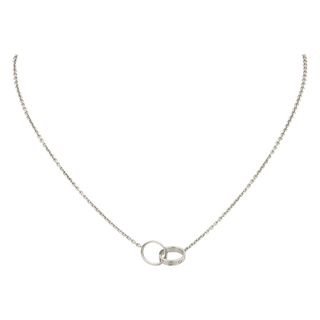 Love Necklace White Gold Color Plated