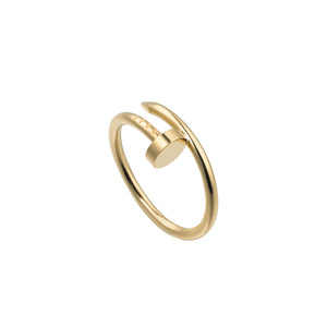 Nail Ring In Yellow Gold Plated
