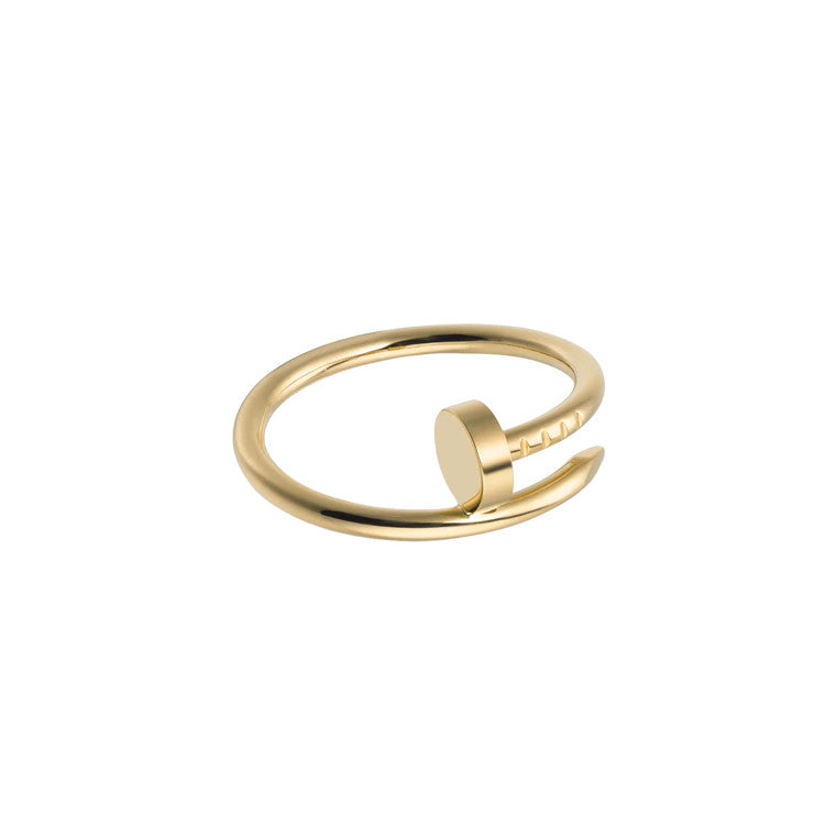 Nail Ring In Yellow Gold Plated